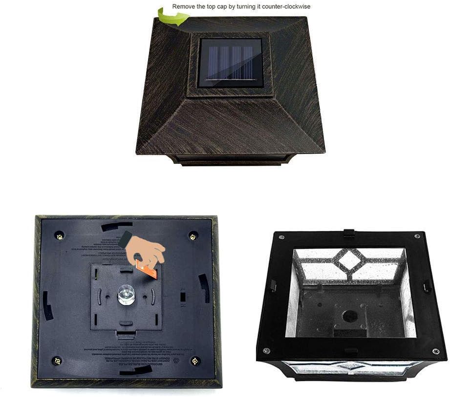 Solar Post Cap Light for Wood Fence Post, Outdoor Garden Deck, Bronze X55523