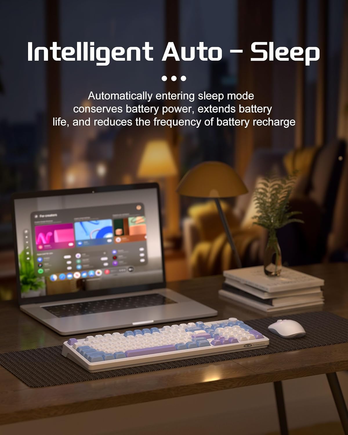 Wireless Gaming Keyboard and Mouse Combo, RGB Backlit Rechargeable, 2.4GHz Quiet for PC Gamer E2827