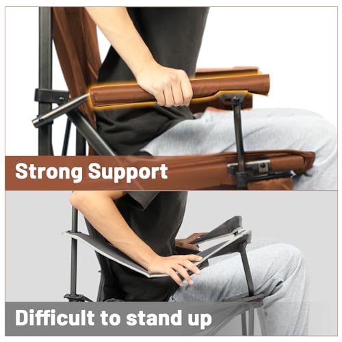 Oversized Folding Camping Chair High Back Heavy Duty for Adults with Cup Holder K6105
