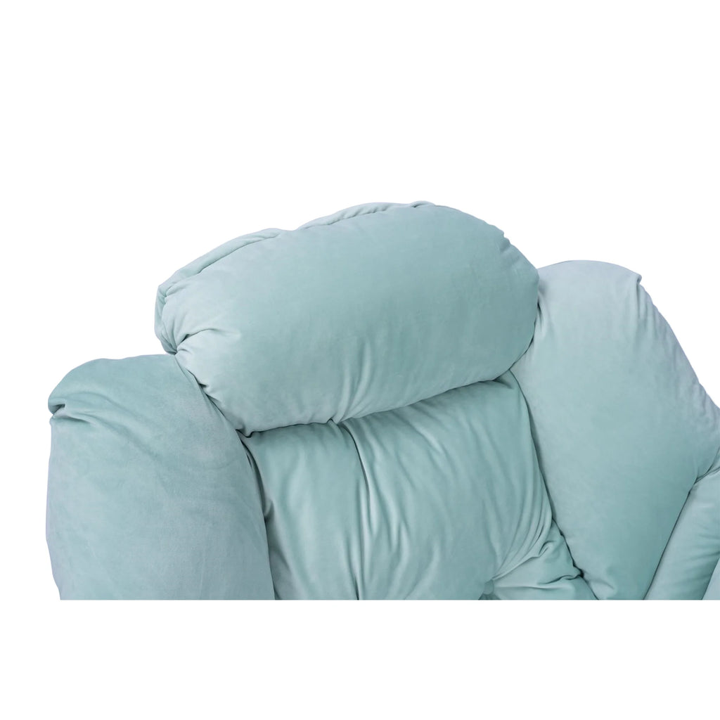 Reading Chair with Ottoman, Fabric Accent Chair for Living Room, Green A565012
