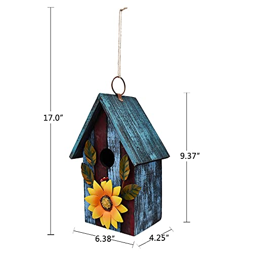 Hand Painted Wooden Hanging Birdhouse with Sunflower R83163