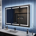 Illusion-B 54" x 36" LED Lighted Inset Mirrored Medicine Cabinet with Magnifiers Front and Back Light