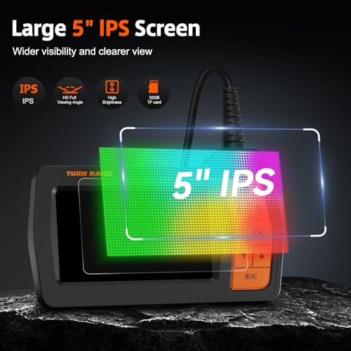 Sewer Camera with 50ft Cable, 5" Screen, 1080P HD, IP67, 32G Card X611