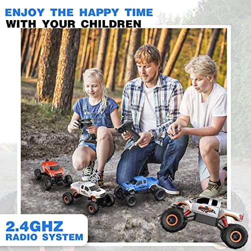 RC Truck 4WD Off Road Crawler Toy for Boys Girls 6-12, Blue C250000