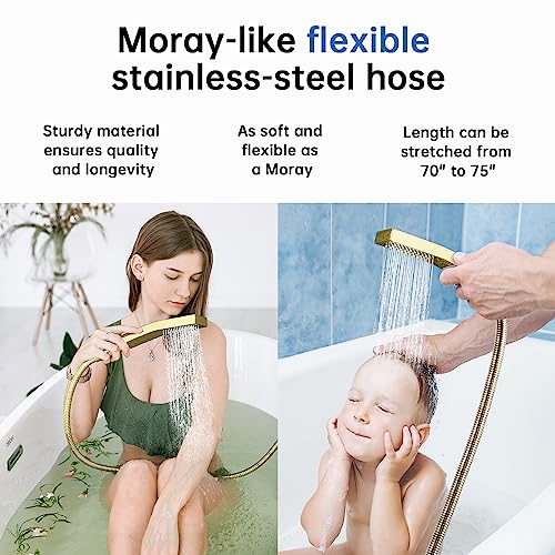 All Metal 12 Inch Rainfall Shower Head with Handheld Spray Combo R90121