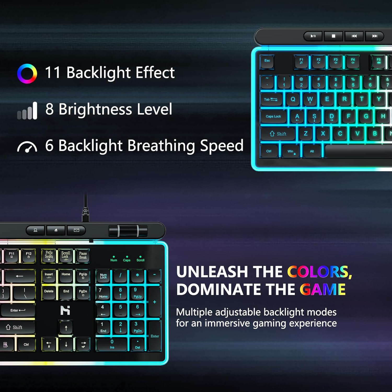 Gaming Keyboard and Mouse Combo, RGB Backlit, Anti Ghosting, Wired Q189