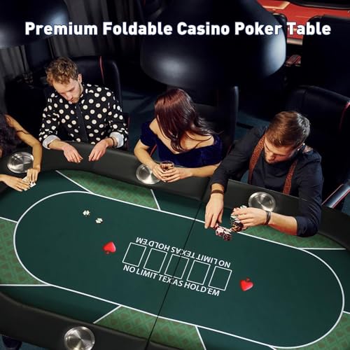 Foldable Blackjack Poker Table with Cup Holders G3690
