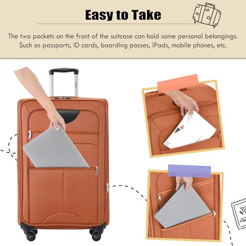Softside 3-Piece Expandable Luggage Set with TSA Lock Spinner Wheels S375
