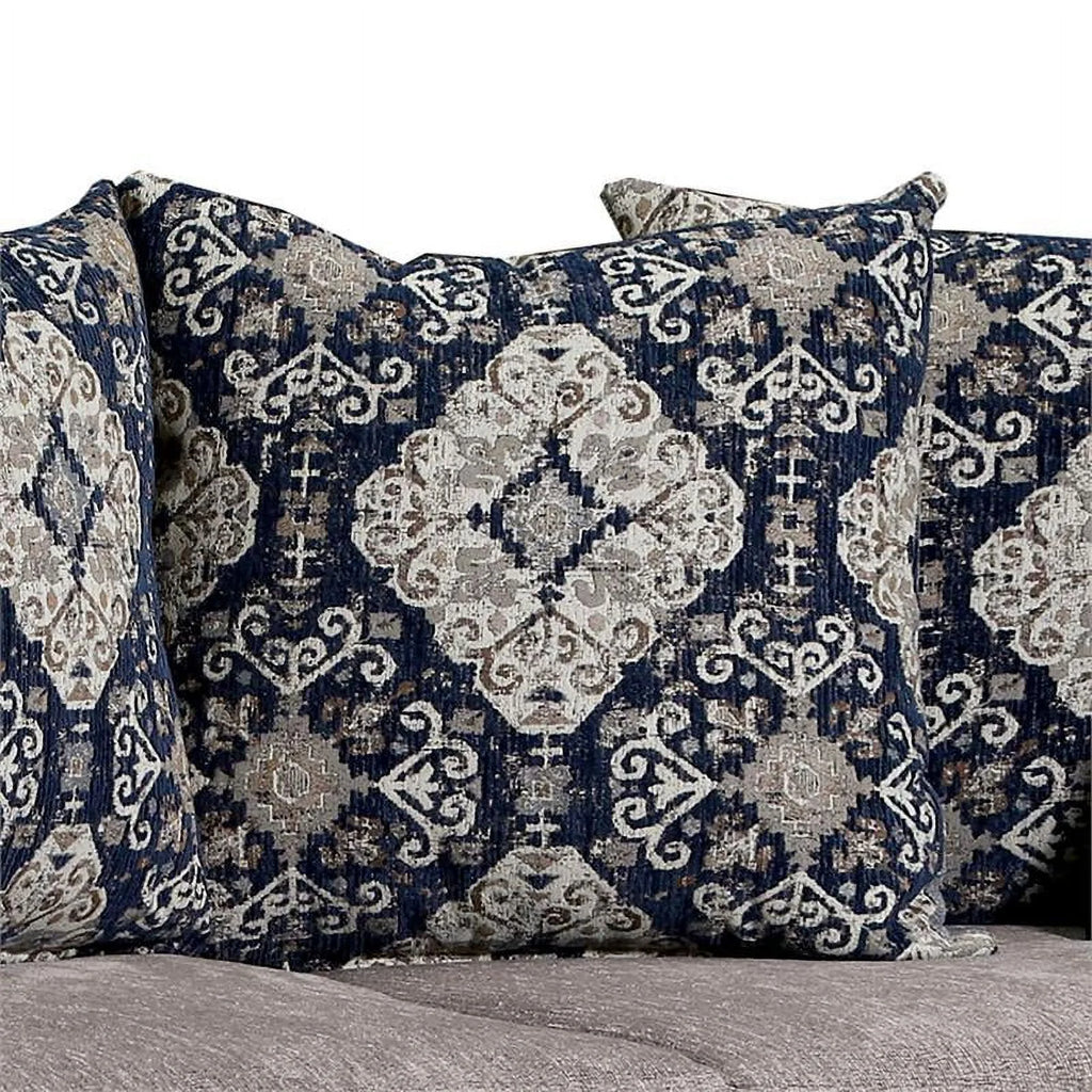 Chenille 2-Piece Sofa Set in Gray D519