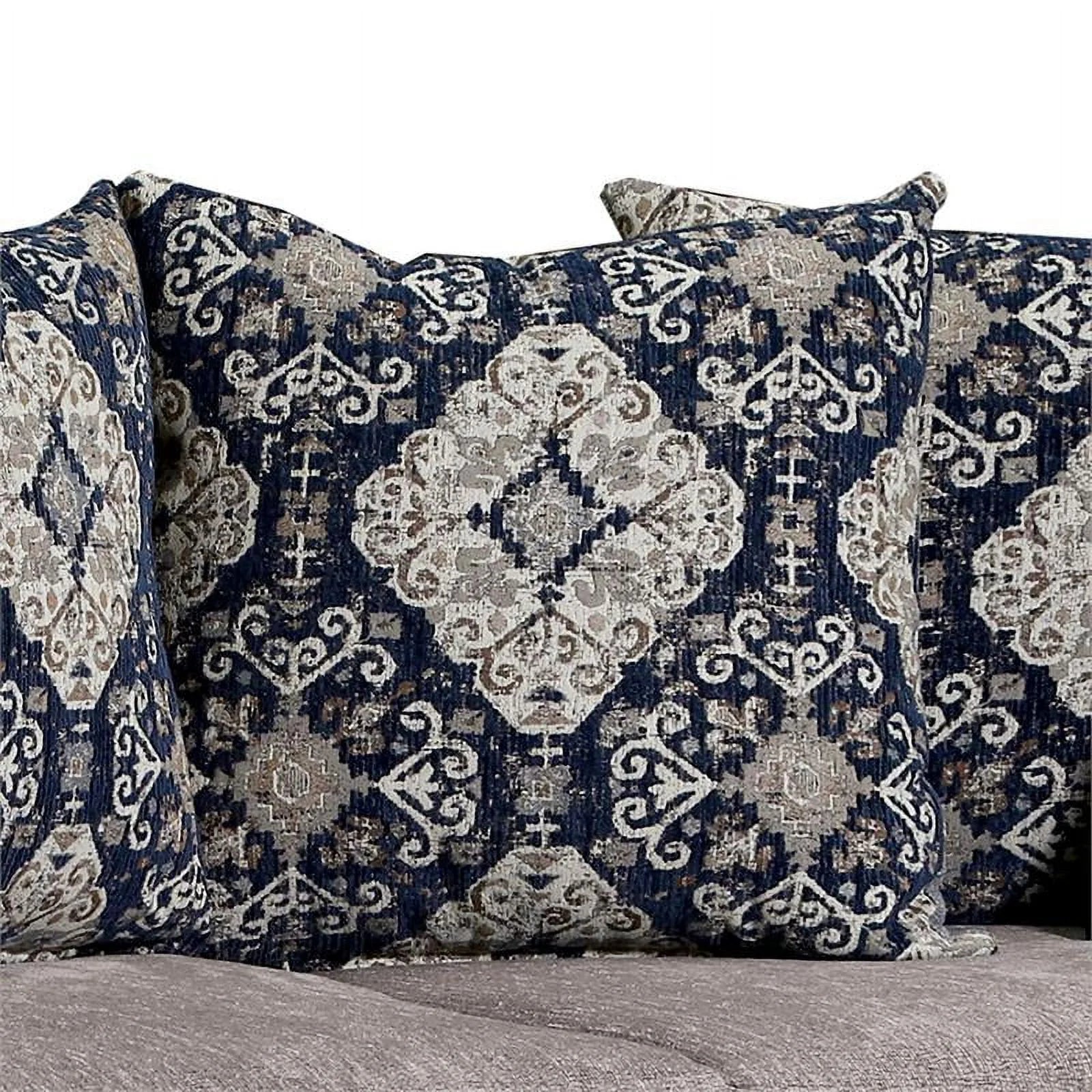 Chenille 2-Piece Sofa Set in Gray D519