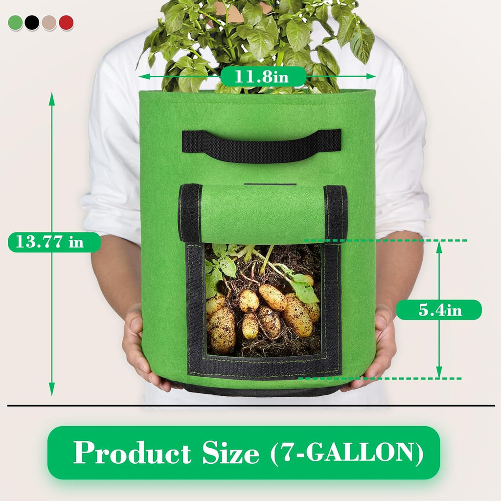 Potato Grow Bags 7 Gallon Fabric Pots with Handles H5486