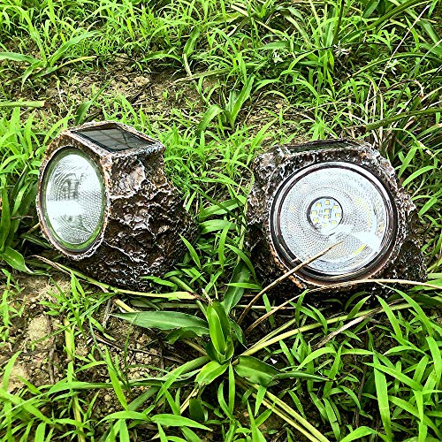 Solar Garden Rock Lights Outdoor, 2 Pack, 10 LED Waterproof T232