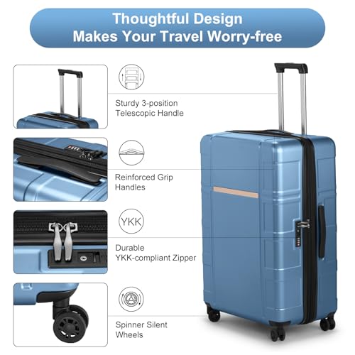 Luggage Expandable 3 Piece Set Suitcase with TSA Lock Spinner Wheels 20/24/28in S545211