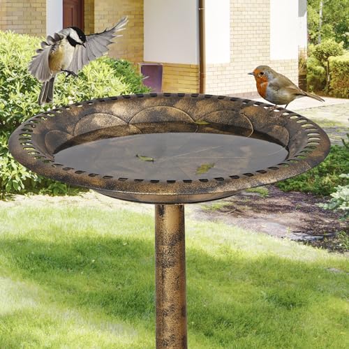 Antique Green Resin Pedestal Bird Bath for Outdoor Garden Z630