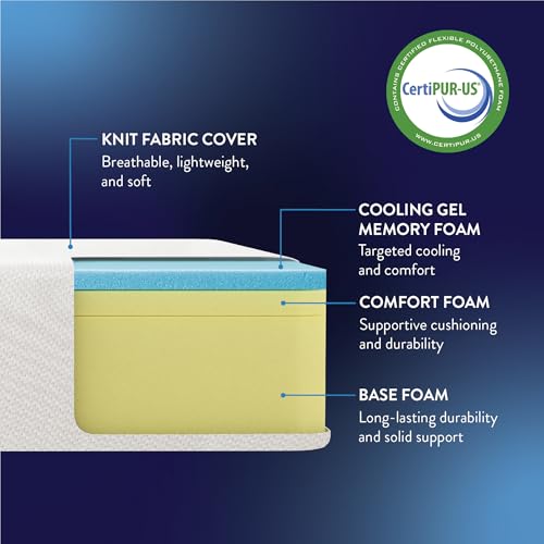 5 Inch Memory Foam Mattress, Cooling Gel Infused, Twin K650883