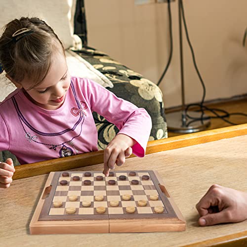 16" 3-in-1 Wooden Folding Chess, Checker & Backgammon Board Game Set L259