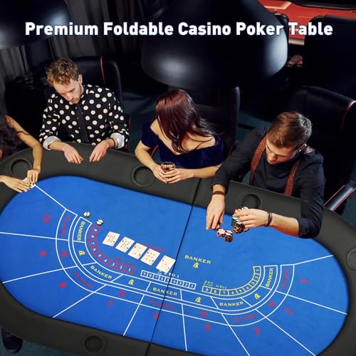Foldable Blackjack Poker Table with Cup Holders G3690