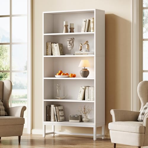 70.8 Inch Tall 5-Tier Bookcase with Closed Back Shelf for Living Room, Bedroom S15331