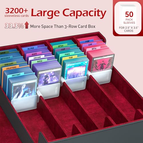 Trading Card Storage Box with 50 Sleeves and 24 Dividers G3044