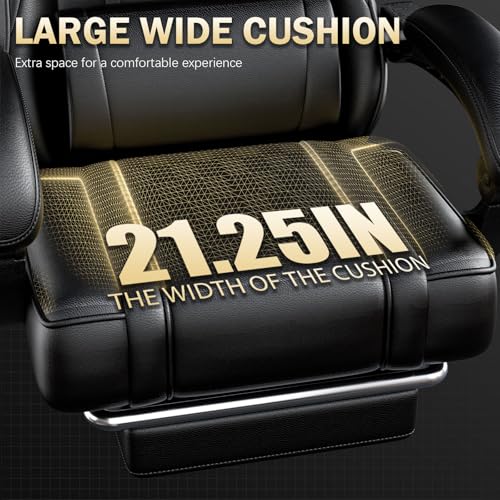 Ergonomic Gaming Chair with Footrest, Reclining, Lumbar Support I1131