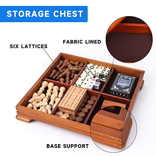 16" 3-in-1 Wooden Folding Chess, Checker & Backgammon Board Game Set L259