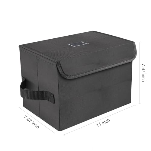 7-inch Vinyl Record Storage Box, Foldable Stackable Set of 2 with Lid and Handle D3720