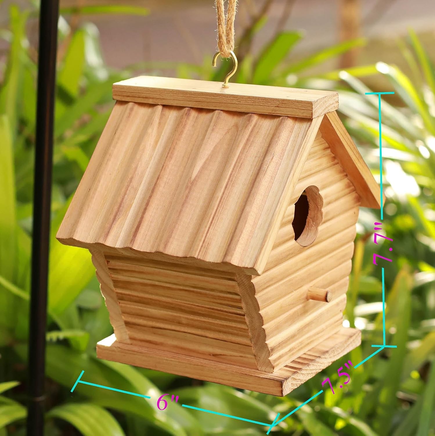 Bird House Outdoor Wooden Hanging for Bluebird Finch Cardinals H96834