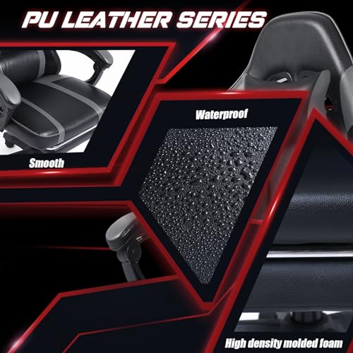Ergonomic Gaming Chair with Footrest, Reclining, Lumbar Support I1131
