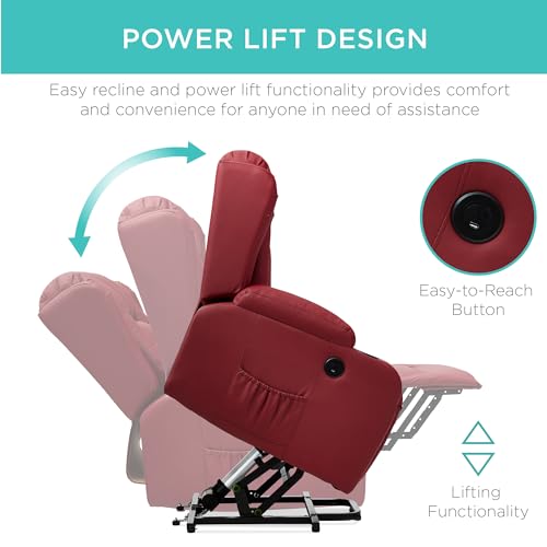 Electric Power Lift Recliner Massage Chair with Heat and USB Port, Brown M560374