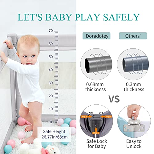 Foldable Baby Playpen for Toddlers, Indoor & Outdoor with Packing Bag H484025