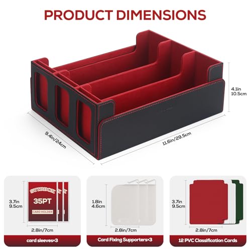 Card Storage Box with Dividers for TCG Sports Cards S2798