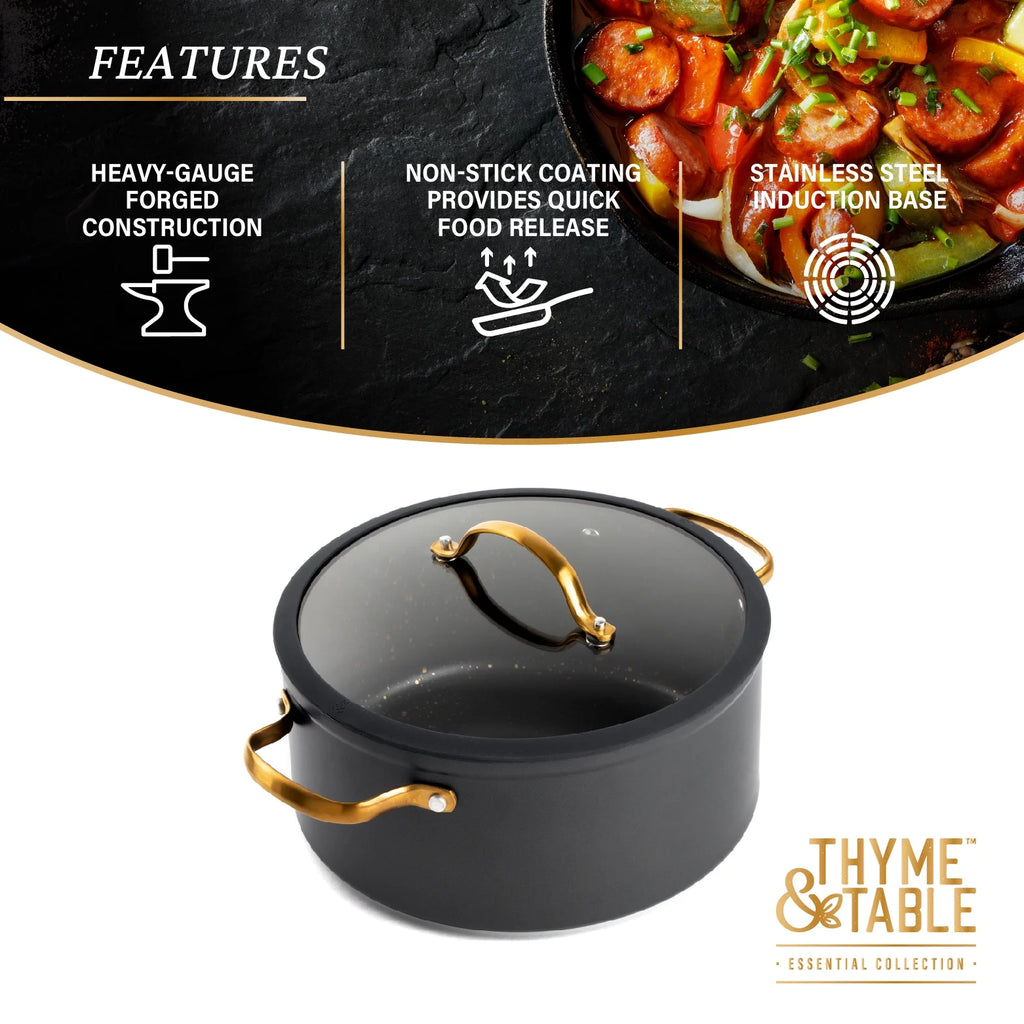 Non-Stick 5 QT Stock Pot with Glass Lid A5744