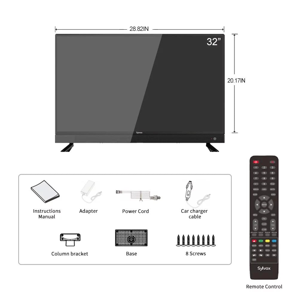 32 inch RV TV, 12V DC Powered 1080P FHD with ATSC Tuner I298643