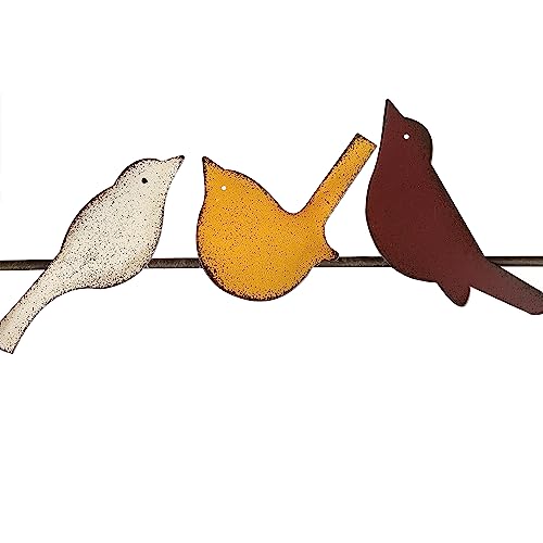 Metal Birds Wall Art 3D Bird Decor on a Wire W349