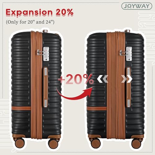 Expandable Carry-On Luggage Set, Lightweight Hard Shell 20 Inch with Spinner Wheels M12570