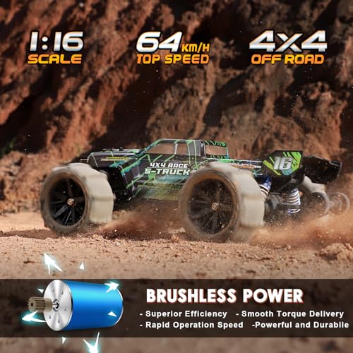 1/16 Scale 4WD Brushless RC Truck, All Terrain Off-Road Semi-Truck V171376