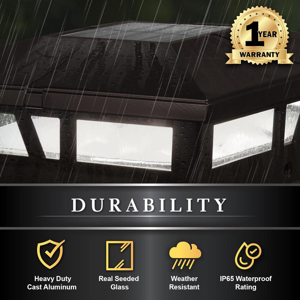 6x6 Brown Aluminum Solar Post Cap L2140