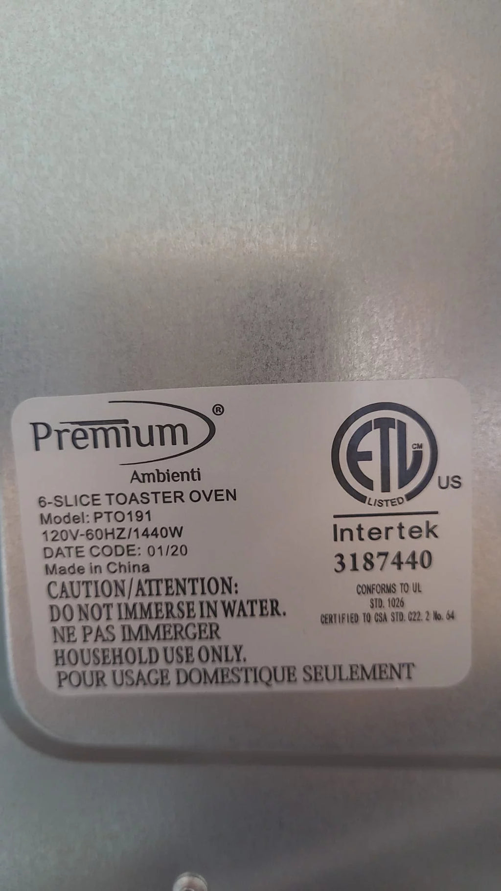 6-Slice Toaster Oven with Broil Function, Stainless Steel R771848