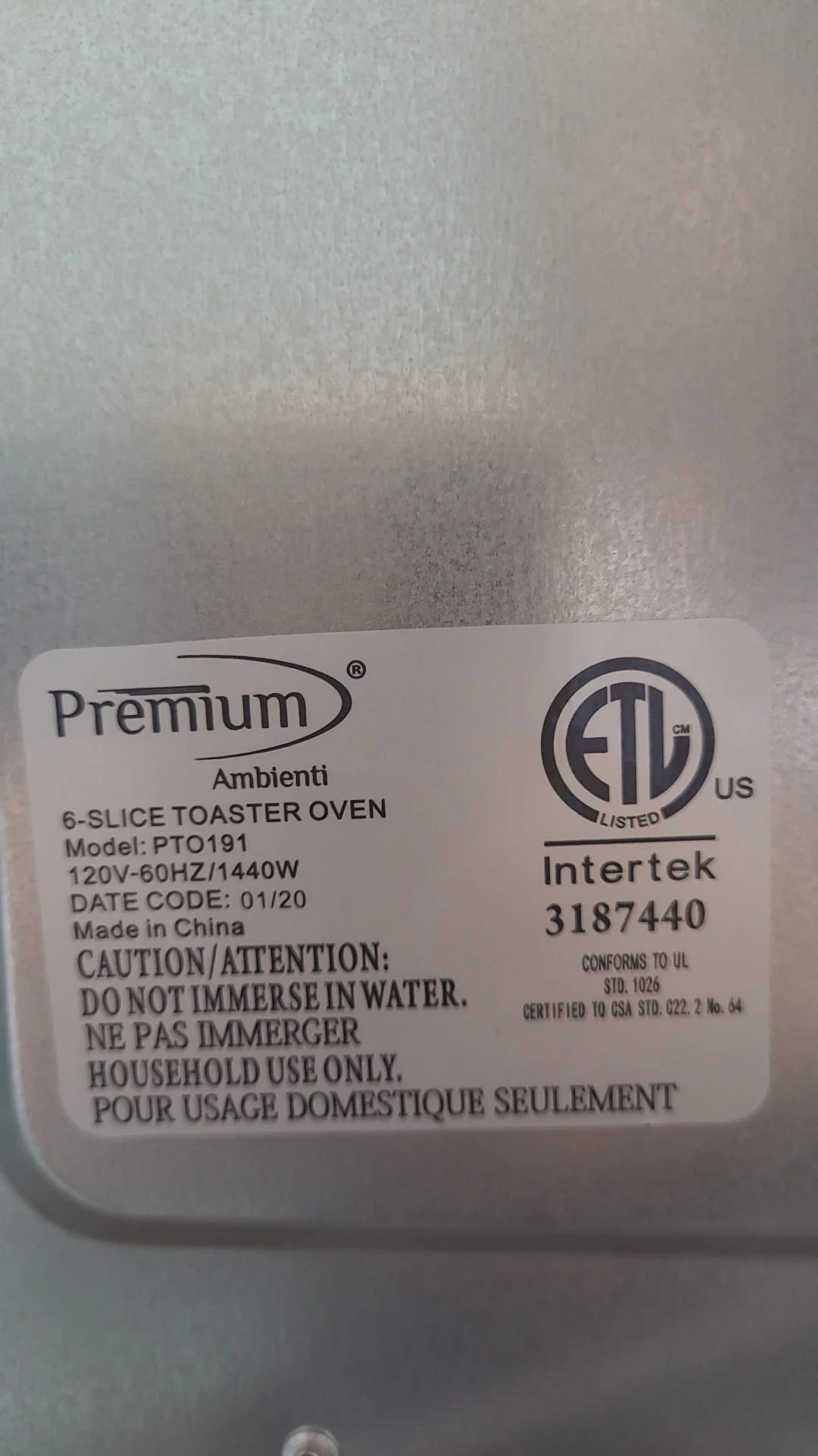 6-Slice Toaster Oven with Broil Function, Stainless Steel R771848