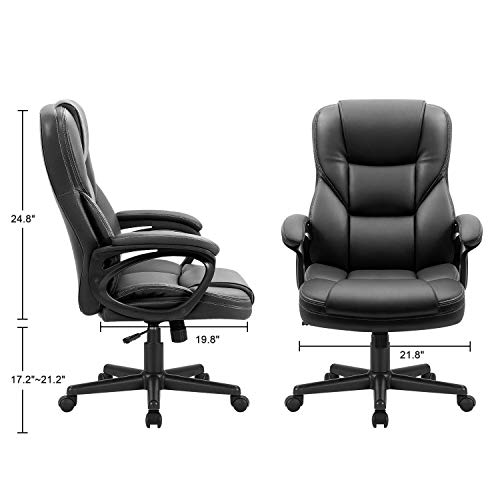 Office Executive Chair High Back Adjustable Swivel PU Leather with Lumbar Support I3854