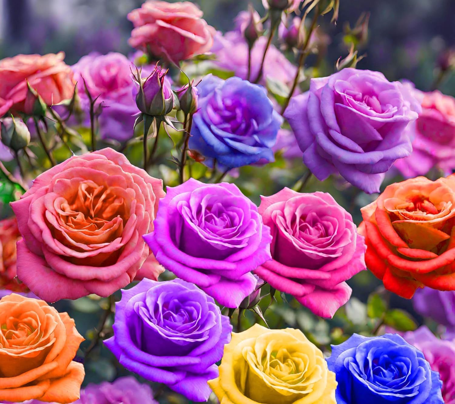 100+ Mixed Color Rose Seeds for Garden Planting 16 Varieties of Bush Perennial Shrub Heirloom Open Pollinated