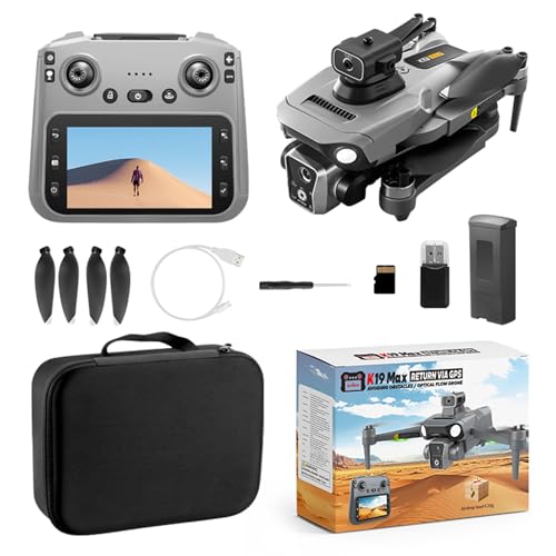 GPS Drone with Camera, 4.5 inch Screen Remote Controller Quadcopter Drones for Adults Beginner, Brushless Motor, 5G Wi-Fi Transmission