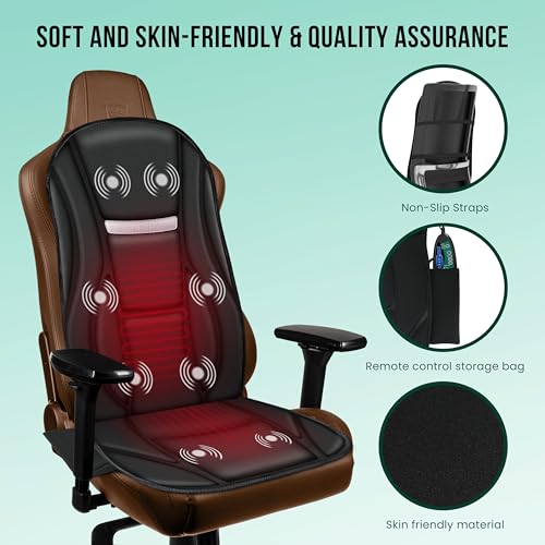 Vibration Back Massager with Heat, Seat Massager Cushion Q801