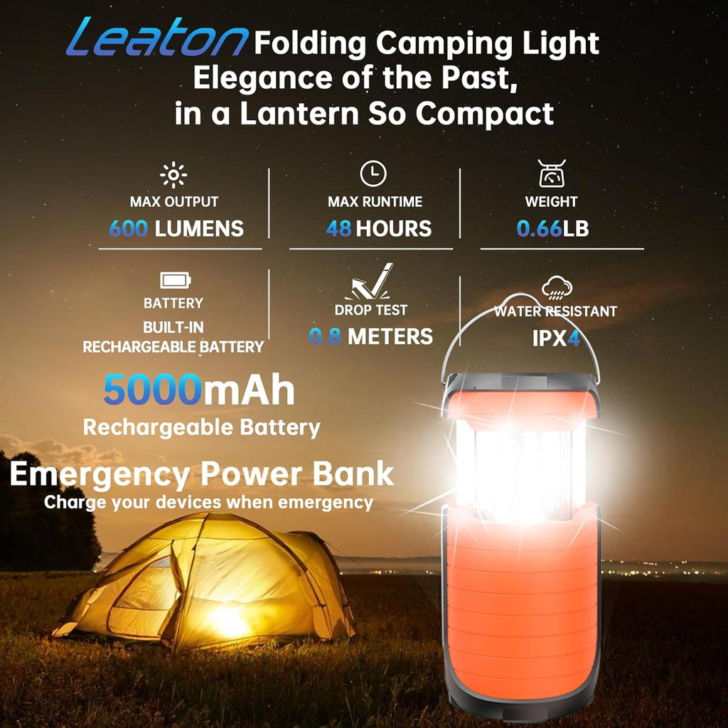 Rechargeable Camping Lantern with Solar, Hand Crank, and USB Charging K2888