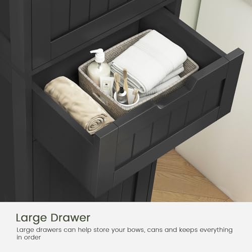 67" Tall Bathroom Cabinet with 2 Doors and 1 Drawer, Adjustable Shelves T930834