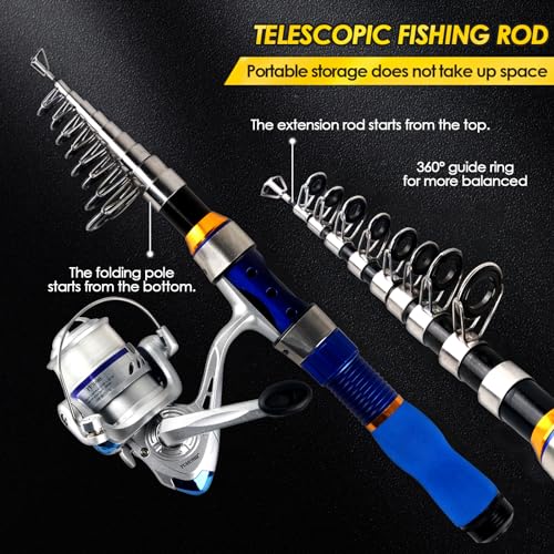 Telescopic Fishing Rod and Reel Combo with Carry Bag U110