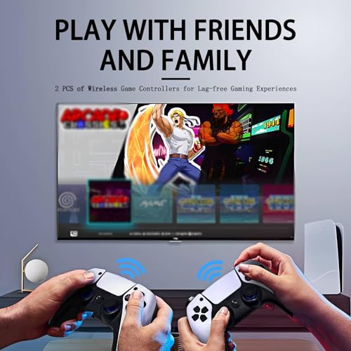 Retro Wireless Game Console with 128GB Built-in Games and 2.4G Controllers U721620