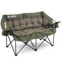 Padded Double Camping Chair for 2 Person with Cup Holders, Grey Y59052