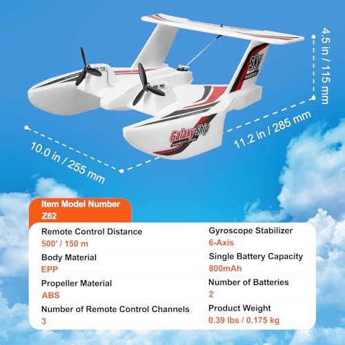 RC Airplane, 2.4GHz 2 Channel Remote Control Aircraft with 6-Axis Gyro, Red J366