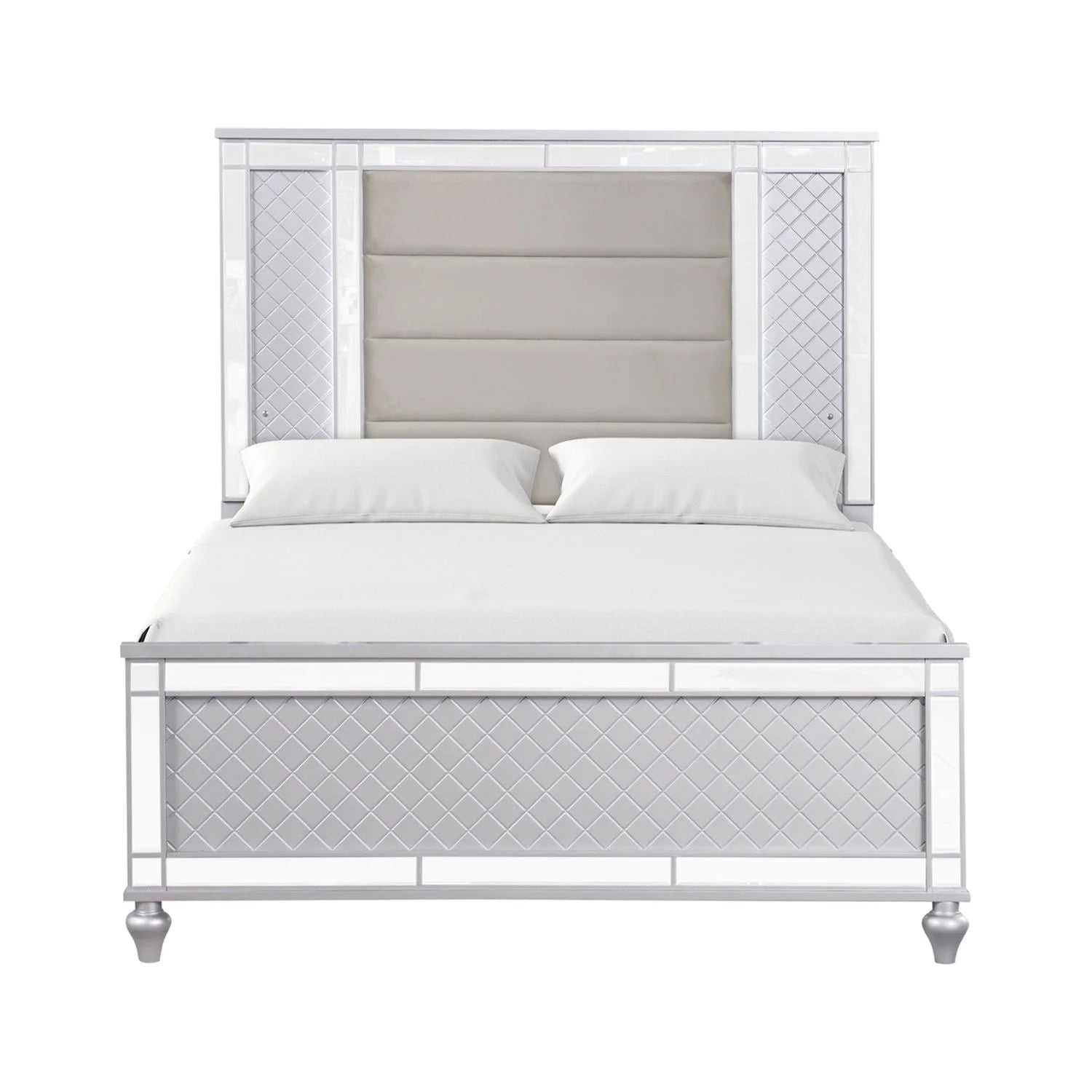 King Bed Silver Champagne with Mirror C721